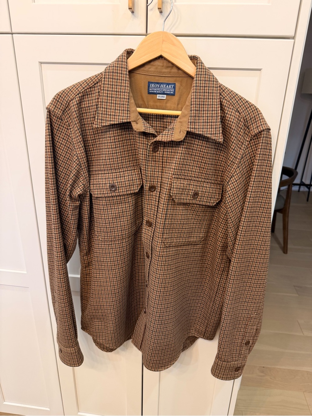 Iron Heart x Fox brothers lambs wool flannel CPO shirt.